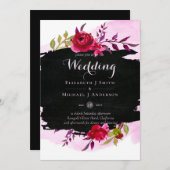 LeahG Budget roze Rose Black Modern Wedding (Voorkant / Achterkant)