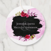 LeahG Budget roze Rose Black Modern Wedding Bedankjes Labels (Voorkant)