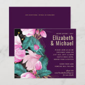 LeahG Budget Roze Rozen Plum Moderne Trouw Chic (Voorkant / Achterkant)