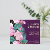 LeahG Budget Roze Rozen Plum Moderne Trouw Chic (Staand voorkant)