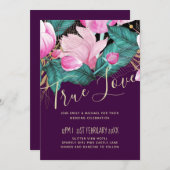 LeahG Budget Roze Rozen Plum Moderne Trouw Chic (Voorkant / Achterkant)