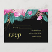 LeahG Budget Roze Rozen Plum Moderne Trouw Chic Uitnodiging Briefkaart (Voorkant)