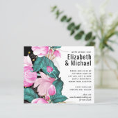 LeahG Budget Roze Rozen Pruim Moderne Trouw Chic (Staand voorkant)