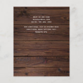 LeahG BUDGET Rustic Wood Heart PHOTO WEDDING Flyer (Achterkant)