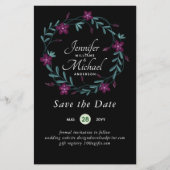 LeahG BUDGET Save Date Plum Floral Wreater (Voorkant)