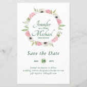 LeahG BUDGET Save Dates Blue Floral Wreater (Voorkant)