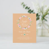 LeahG BUDGET Save Dates Blue Floral Wreater (Staand voorkant)