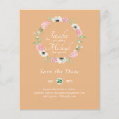 LeahG BUDGET Save Dates Blue Floral Wreater (Voorkant)