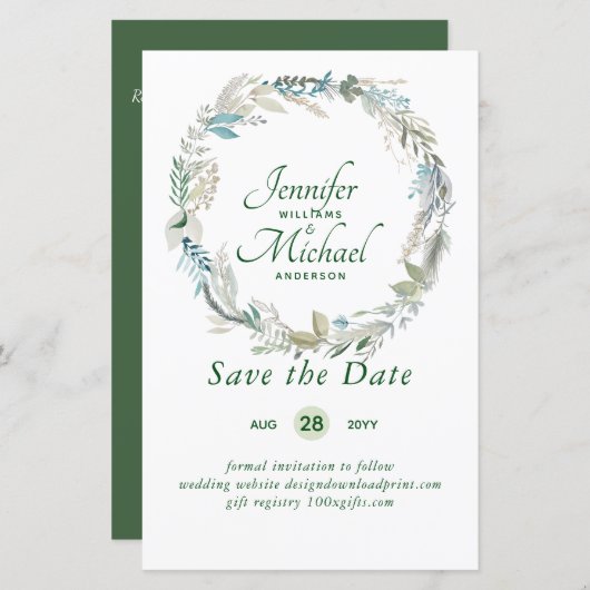 LeahG BUDGET Save Dates Lavender Wreater (Voorkant / Achterkant)