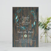 LeahG BUDGET Save Dates Turquoise Blauwgroen Wreat (Staand voorkant)