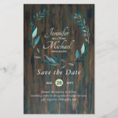 LeahG BUDGET Save Dates Turquoise Blauwgroen Wreat (Voorkant)