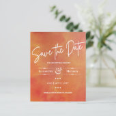 LeahG BUDGET Save The Date Aquarel Oranje (Staand voorkant)