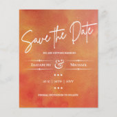 LeahG BUDGET Save The Date Aquarel Oranje (Voorkant)