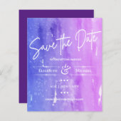 LeahG BUDGET Save The Date Aquarel Paars (Voorkant / Achterkant)