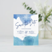 LeahG BUDGET Save The Date Blauw Maritiem (Staand voorkant)