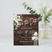 LeahG BUDGET Save The Date Landelijke Cala Lillies (Staand voorkant)