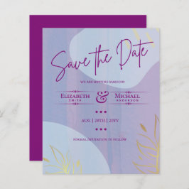 LeahG BUDGET Save The Date Magenta Goud Abstract