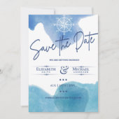 LeahG BUDGET Save The Date Nautisch Blauw (Voorkant)