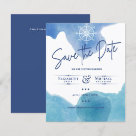LeahG BUDGET Save The Date Nautisch Blauw