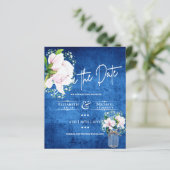 LeahG BUDGET Save The Date Roze Magnolia's (Staand voorkant)