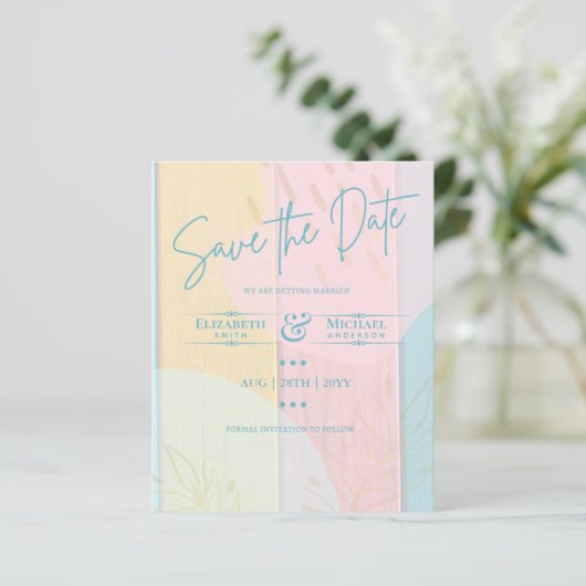 LeahG BUDGET Save The Date Zomer Pastels (Staand voorkant)