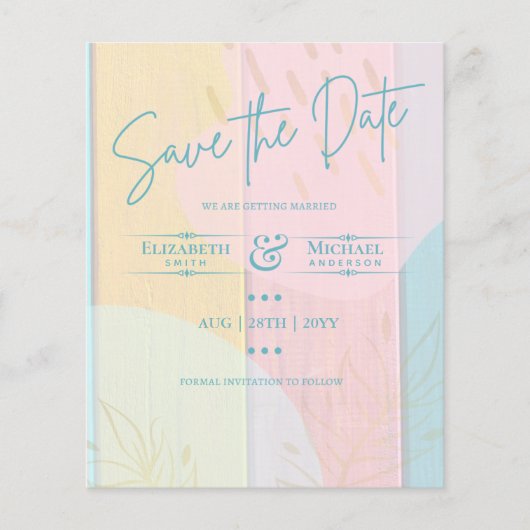 LeahG BUDGET Save The Date Zomer Pastels (Voorkant)