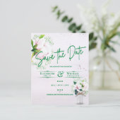 LeahG BUDGET sparen de Datum roze groene Magnolias (Staand voorkant)