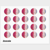 LeahG BUDGET Trouw Berry Rood Paarse Waterverf Ronde Sticker (Vel)