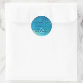 LeahG BUDGET Trouw Ocean Blauw Waterverf Ronde Sticker (Tas)