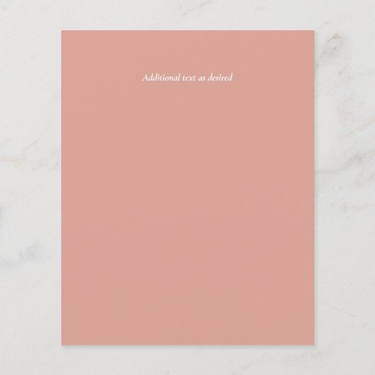 LeahG Budget Trouw Uitnodiging Perzik Roze Aquarel (Achterkant)