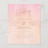 LeahG Budget Trouw Uitnodiging Perzik Roze Aquarel (Voorkant)