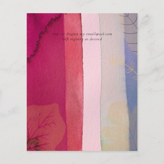 LeahG BUDGET Wedding Berry Red Paarse Waterverf (Achterkant)