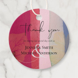 LeahG BUDGET Wedding Berry Red Paarse Waterverf Bedankjes Labels