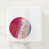 LeahG BUDGET Wedding Berry Red Paarse Waterverf Bedankjes Labels (In situ)