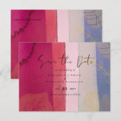 LeahG BUDGET Wedding Berry Red Paarse Waterverf Briefkaart (Voorkant / Achterkant)