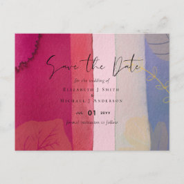 LeahG BUDGET Wedding Berry Red Paarse Waterverf Briefkaart