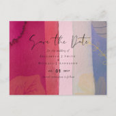 LeahG BUDGET Wedding Berry Red Paarse Waterverf Briefkaart (Voorkant)