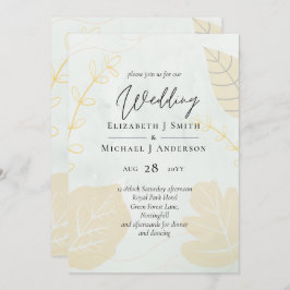 LeahG Budget Wedding Gold Grey Fall Leaves