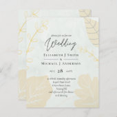 LeahG Budget Wedding Gold Grey Fall Leaves (Voorkant / Achterkant)