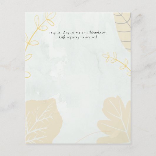 LeahG Budget Wedding Gold Grey Fall Leaves (Achterkant)