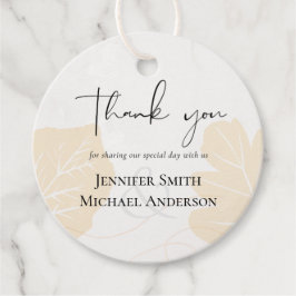 LeahG Budget Wedding Gold Grey Fall Leaves Bedankjes Labels