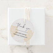 LeahG Budget Wedding Gold Grey Fall Leaves Bedankjes Labels (In situ)