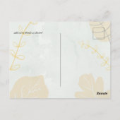 LeahG Budget Wedding Gold Grey Fall Leaves Briefkaart (Achterkant)