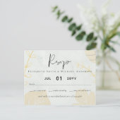 LeahG Budget Wedding Gold Grey Fall Leaves Briefkaart (Staand voorkant)