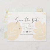 LeahG Budget Wedding Gold Grey Fall Leaves Briefkaart (Voorkant / Achterkant)