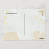 LeahG Budget Wedding Gold Grey Fall Leaves Briefkaart (Achterkant)