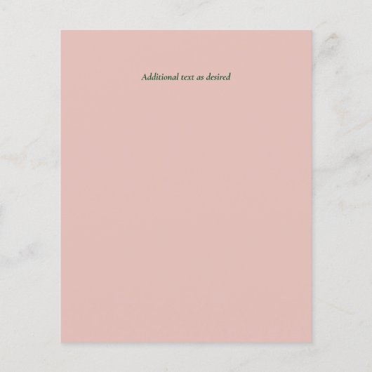 LeahG BUDGET Wedding Invite Folk Art Peach Blauwgr (Achterkant)