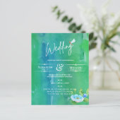 LeahG BUDGET Wedding Invite Garden Pond Waterverf (Staand voorkant)