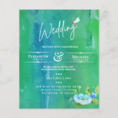 LeahG BUDGET Wedding Invite Garden Pond Waterverf (Voorkant)