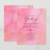 LeahG Budget Wedding Pink Peach Waterverf Abstrac (Voorkant / Achterkant)